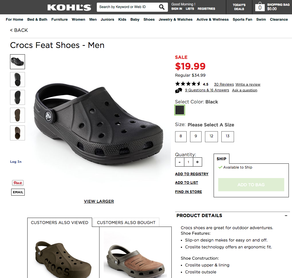 Crocs Feat Shoes Men