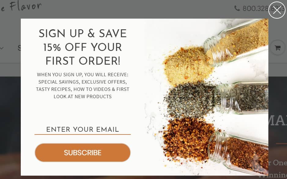 Here’s an example of a popup that has a great image, good copy, and an appealing offer: