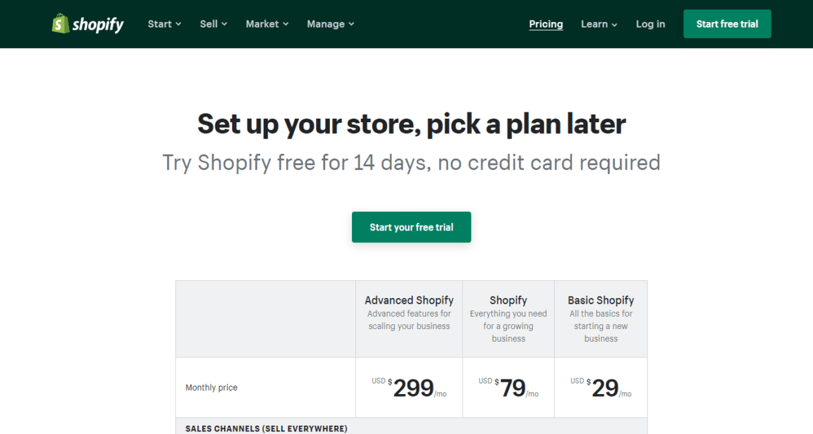 Configurez la tarification Shopify et ouvrez votre boutique en ligne dès aujourd'hui - Essai gratuit