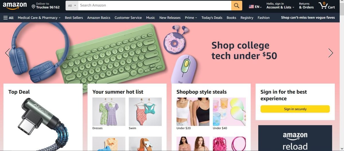 amazon home page