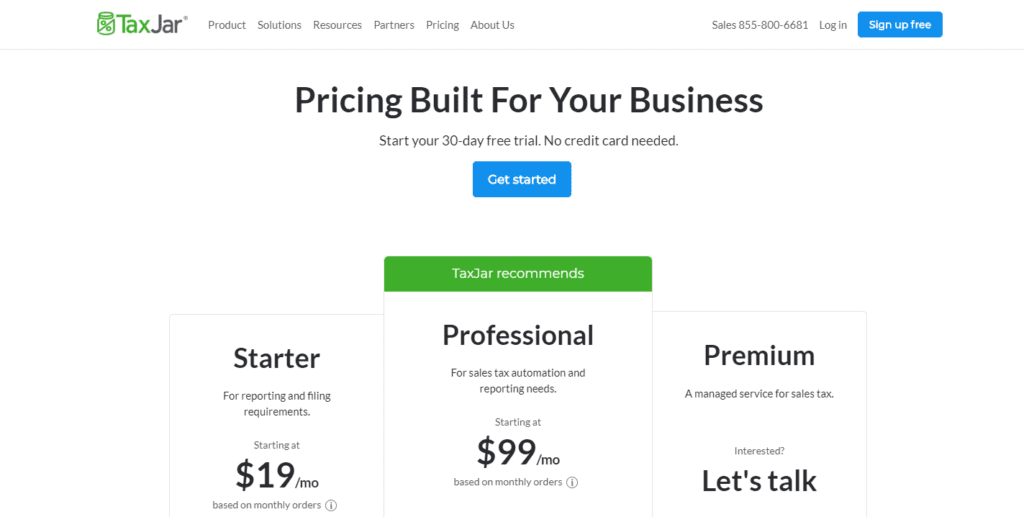 Pricing And Plans Taxjar