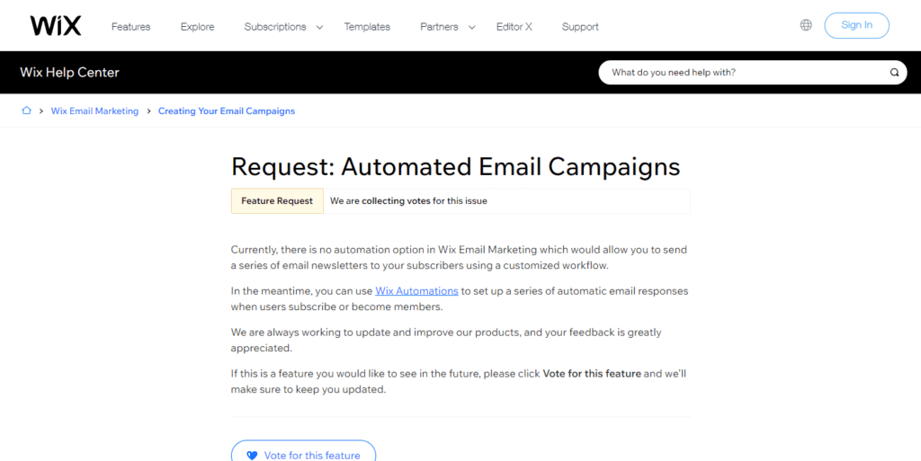 Request Automated Email Campaigns Help Center Wix.com 