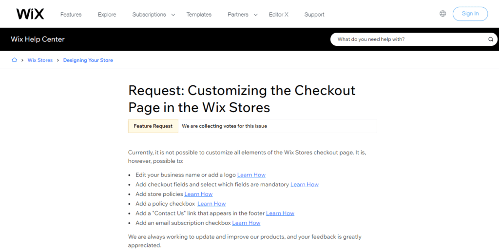 Request Customizing The Checkout Page In The Wix Stores Help Center Wix.com 