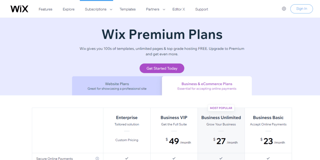 Wix Pricing Information Upgrade To A Premium Plan Wix.com 