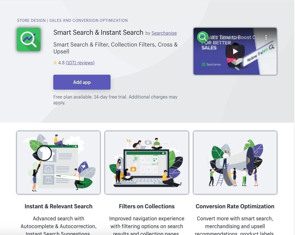 Smart Search & Instant Search Shopify app