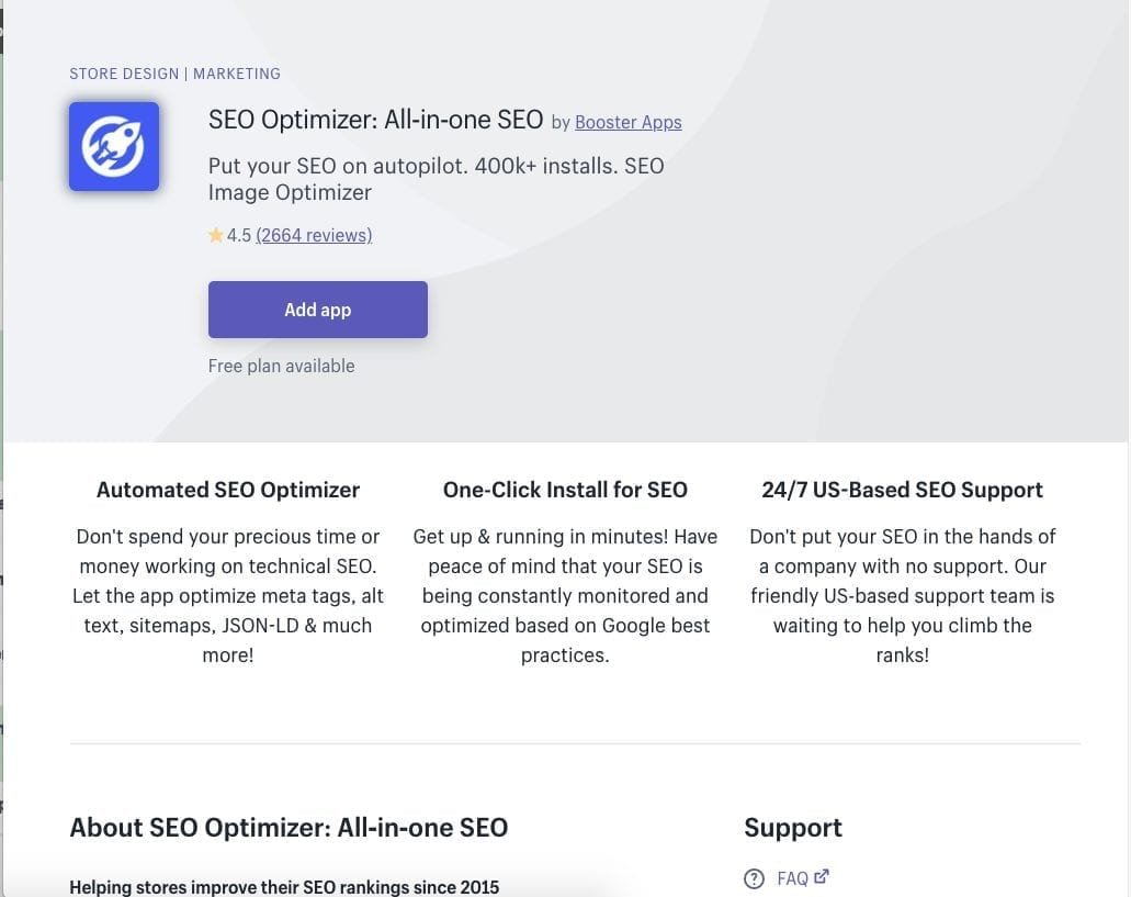 SEO Optimizer All-in-One SEO Shopify app