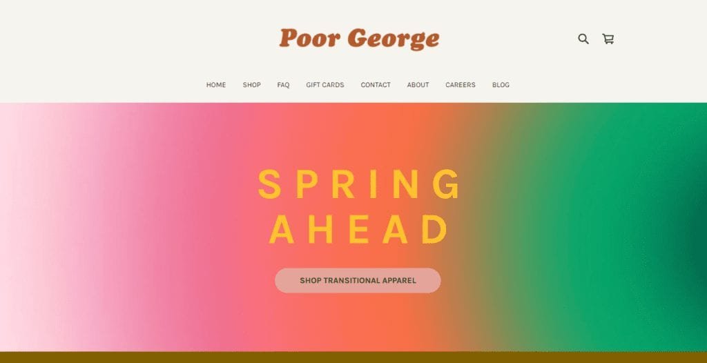 Poor George an example of A Square Online Store