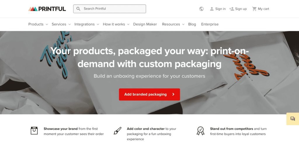 Printful Custom Packaging and Branding