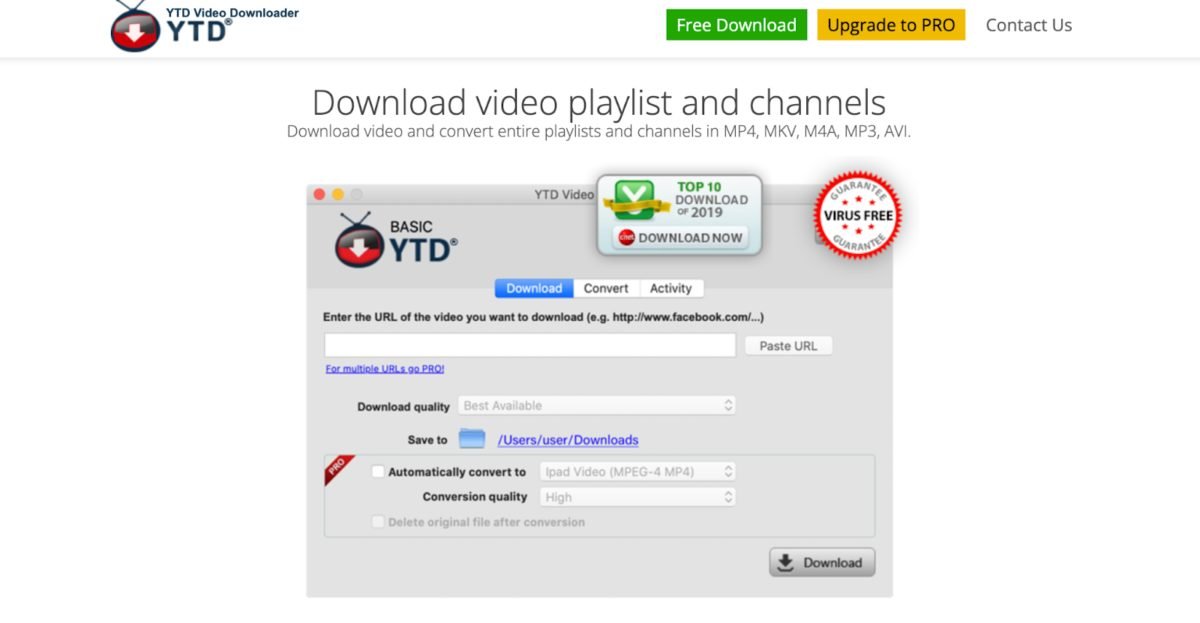 YTD Video Downloader video converter