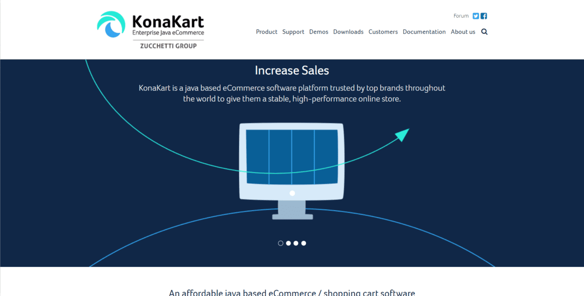 www.konakart.com Captura de pantalla