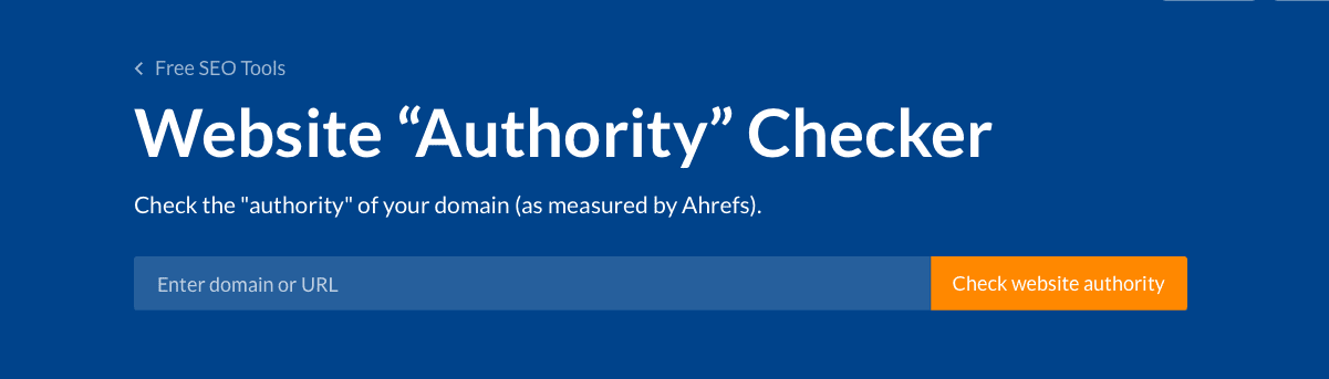 Ahrefs website authority checker