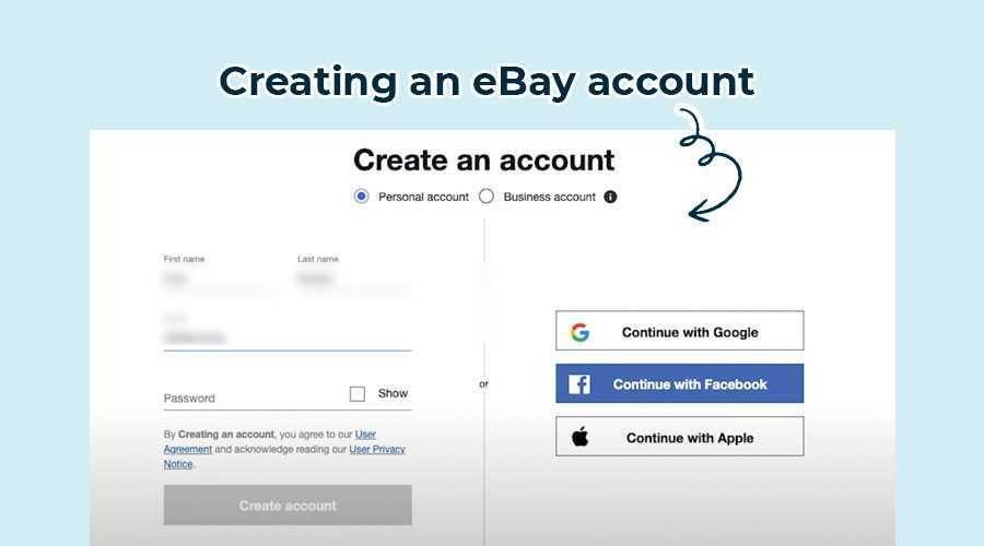 Create a new ebay account