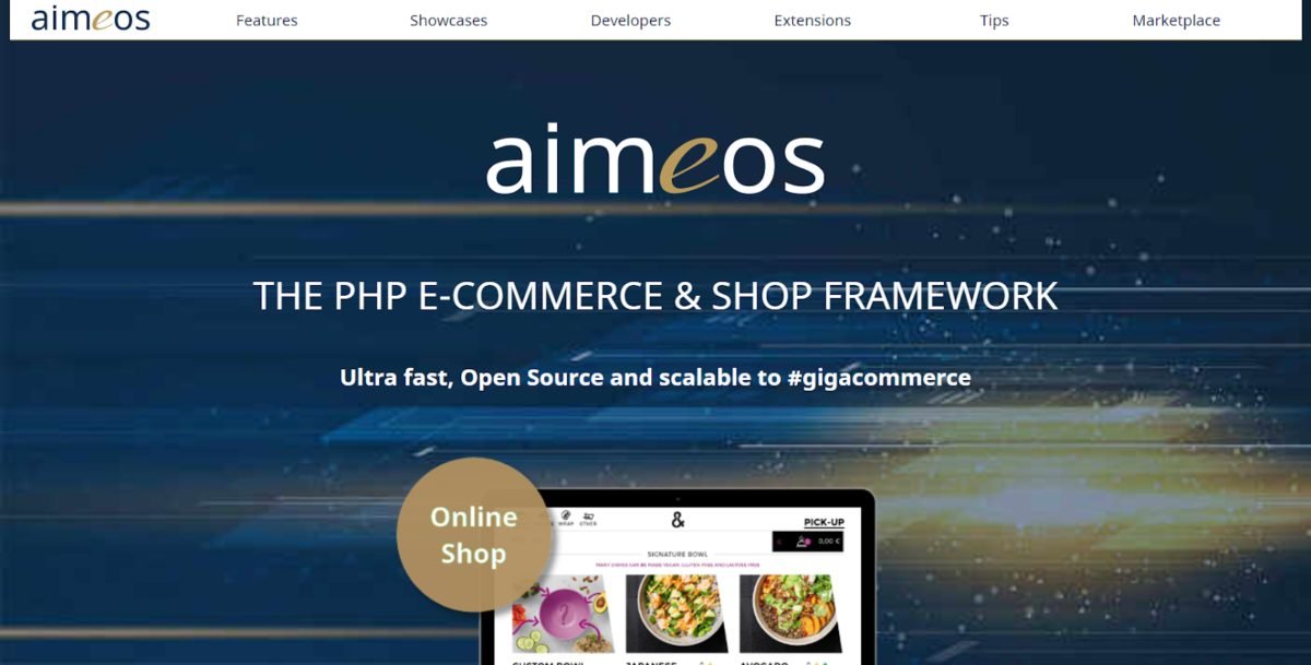 Aimeos ecommerce framework homepage