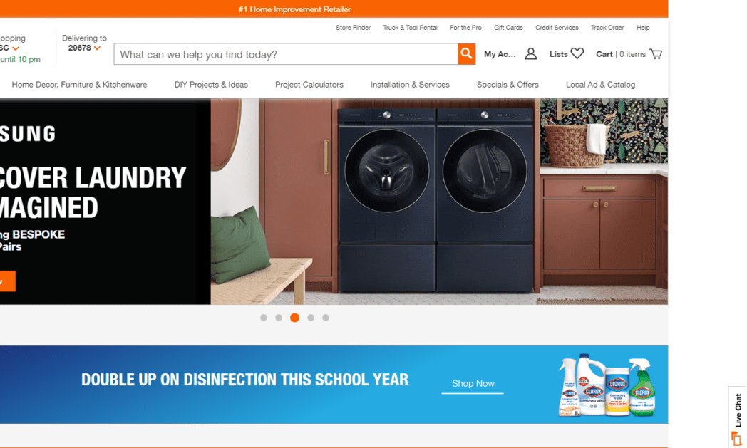 Home Depot Homepage