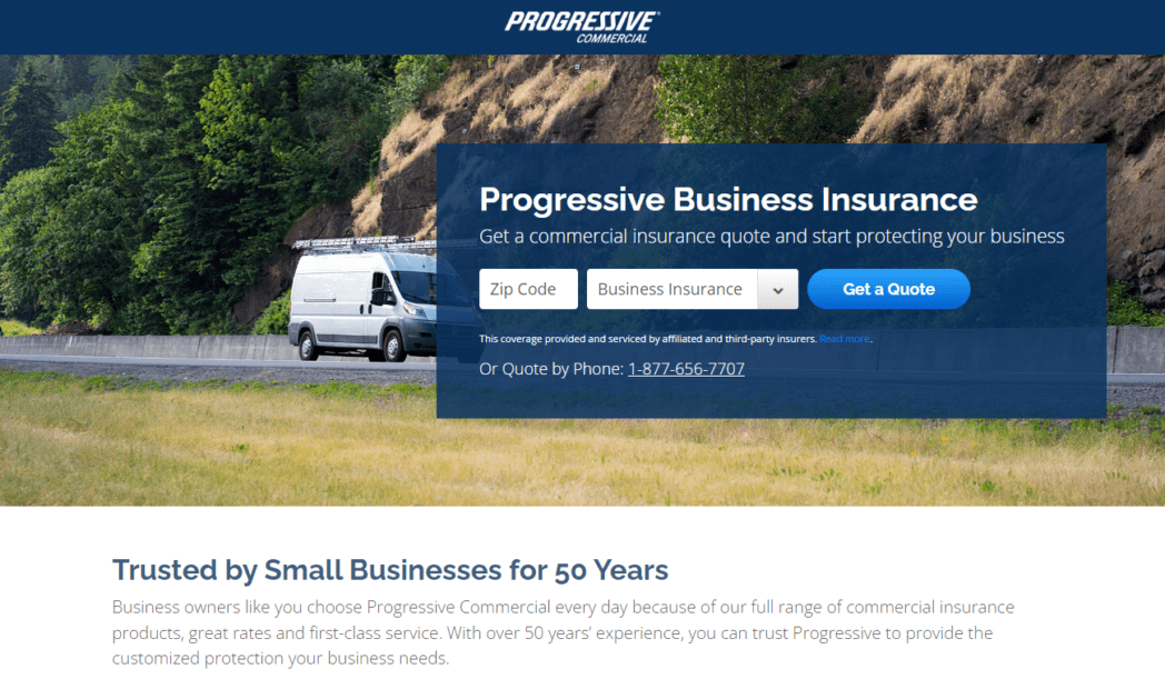Progressive Business Insurance Homepage