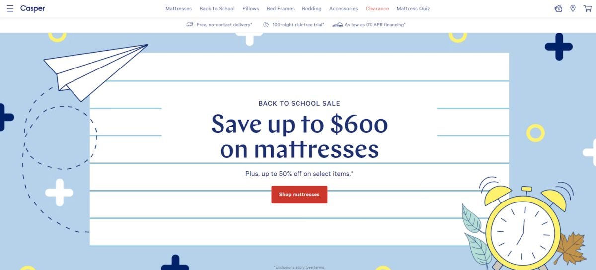 Casper Mattress Homepage