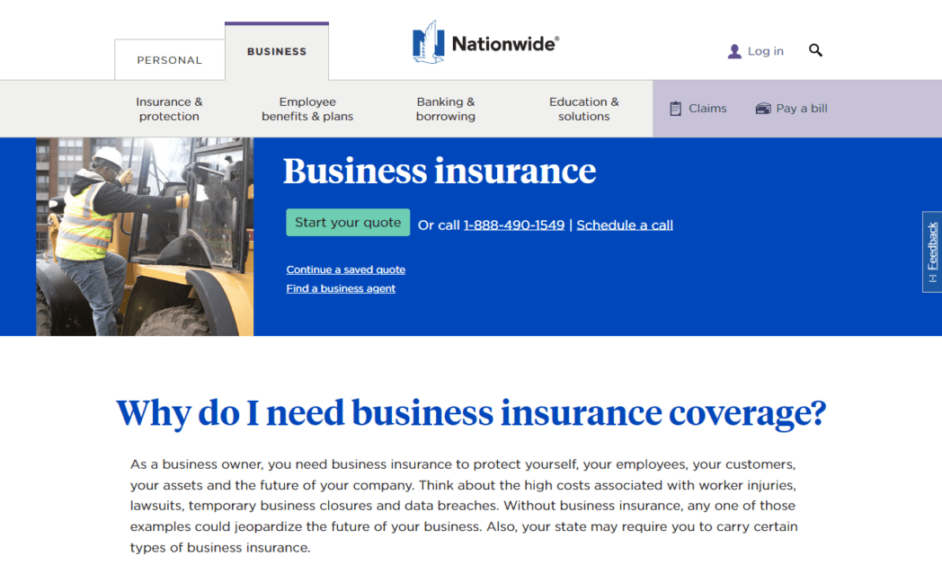 Nationwide Business Insurance Homepage