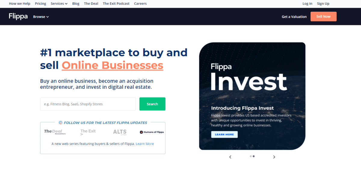 flippa home page