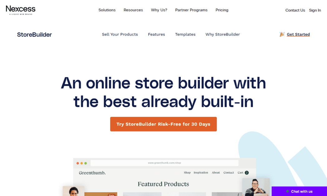 Nexcess Storebuilder Homepage