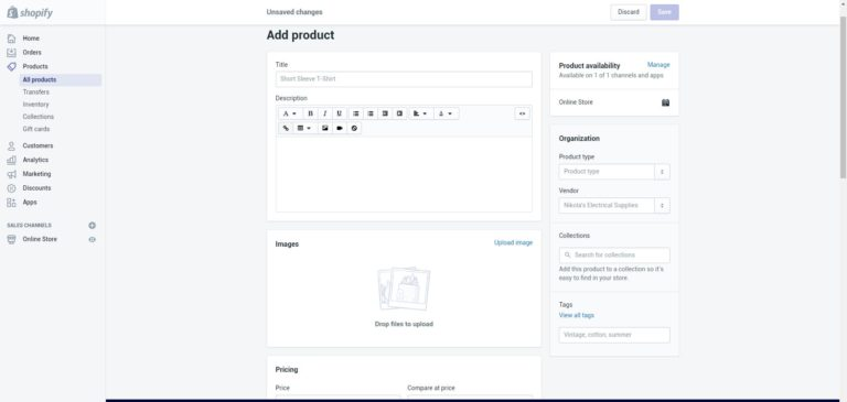 add your shopify product collections
